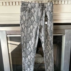 Express Skinny High Rise snake skin print jeans
